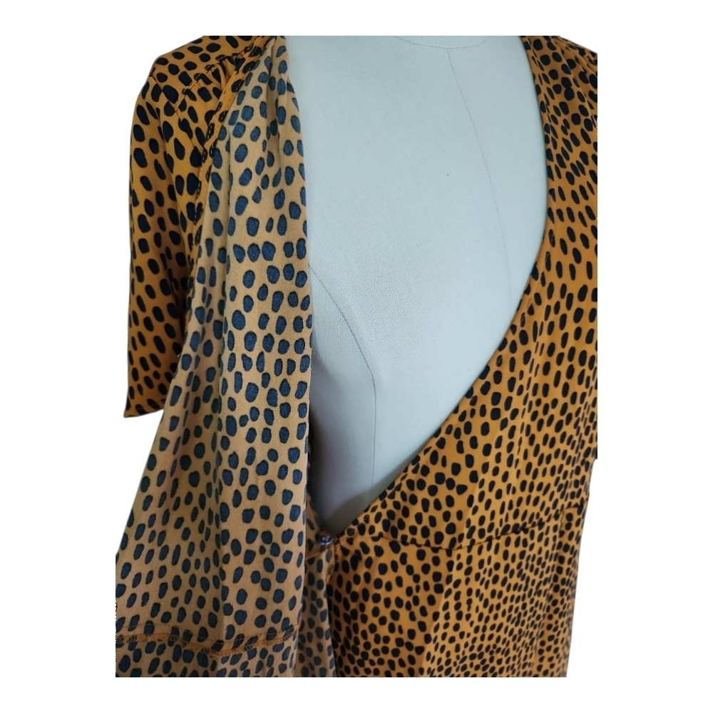 J.Crew NWT Leopard Print Wrap Dress Size 10 Short Sleeve V-Neck 100% Polyester - Picture 8 of 14